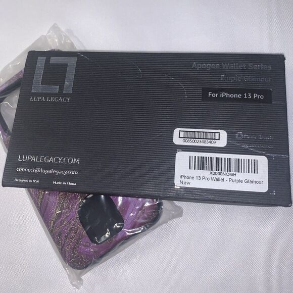 LUPA Legacy iPhone 13 Pro Wallet Case - Case with Card Holder New Purple Glamour - Picture 6 of 6